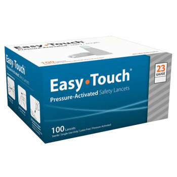 LANCETS,SAFETY,PRESSURE ACTIVATED,EASYTOUCH,23GX2.2MM,100/BOX
