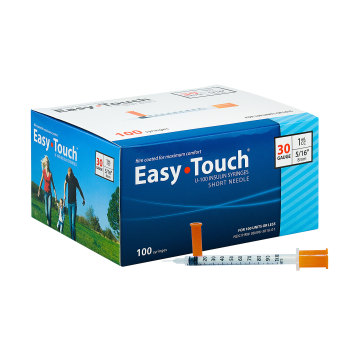  EasyTouch U-100 Insulin Syringe with Needle, 30G 1cc 5/16-Inch  (8mm), Box of 100 : Health & Household