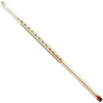 RED-FILLED THERMOMETER,PARTIAL IMMERSION,6",EA