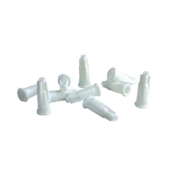 AHS White Syringe Caps, 100/bag