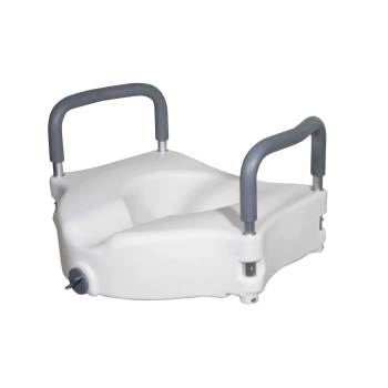 SEAT,TOILET,ELEVATED,PADDED ARMS,WHITE,STANDARD