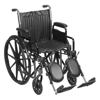 WHEELCHAIR,SILVER SPORT 2,FULL ARMS,ELEVATE LEG,20IN SEAT
