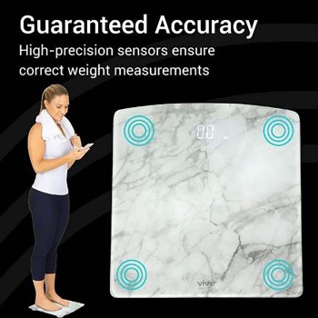 SCALE,DIGITAL,SMART,W/APP,MARBLED TEMPERED GLASS,396 LBS