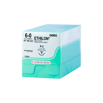 SUTURE,ETHILON,6-0,P-3,18IN,GREEN,12/BX