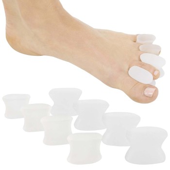 SPACERS,TOE,CONCAVED SILICONE,4 SMALL,4 LARGE,WHITE