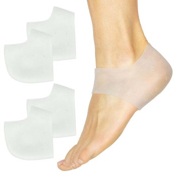 PROTECTORS,HEEL, PERFORATED GEL SLEEVES,WASHABLE,WHITE,4PC