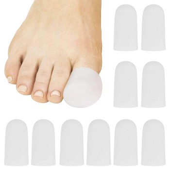 CAPS,TOE,SINGLE,TRIMMABLE SILICONE,LARGE,10PC