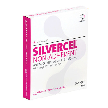 DRESSING,SILVERCEL,ANTIMICROBIAL,NON-ADHERING,4-1/4"X4-1/4",EA