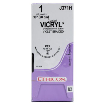 SUTURE,VICRYL POLYGLACTIN 910,1,CTX,36IN,VIOLET,36/BX