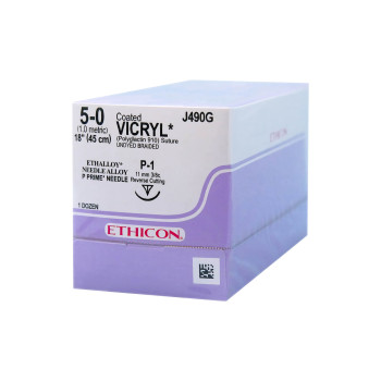 SUTURE,VICRYL,5-0,P-1,18",UNDYED,12/BX