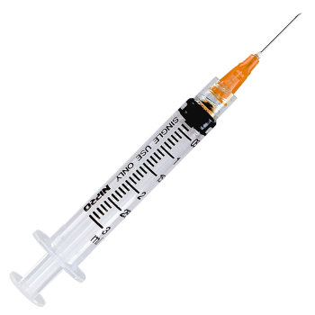 Nipro Syringe & Needle, 3mL, Luer Lock, 25G X 1in. , Hypodermic, 100/BX,  JD+03L2525
