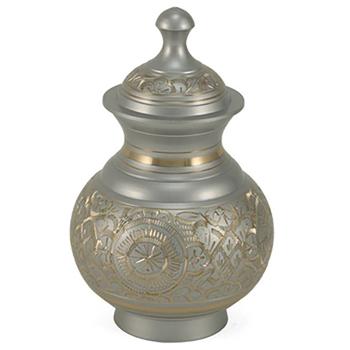 Urn,Silver engraved urn-extra small