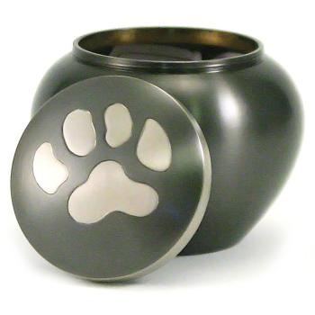 Urn,Slate-Pewter single paw Odyssey med urn