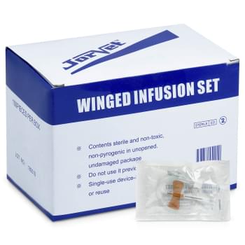 IV set, winged infusion, 25G, 12" tubing, sterile, 100/bx