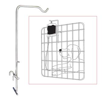 IV stand, cage holder, s/s 3/8" rod, 4w"x18h"