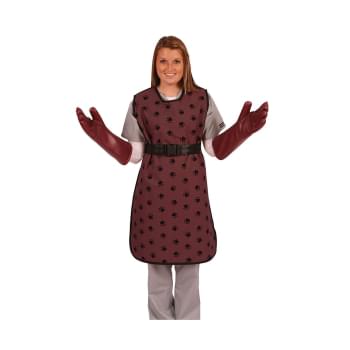 APRON,X-RAY,W/QUICK RELEASE,LARGE,BURGUNDY W/BLACK PAWS