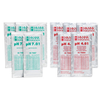 Acidfier, pH meter, buffer solution, kit - 5 packets of pH 4 & 7
