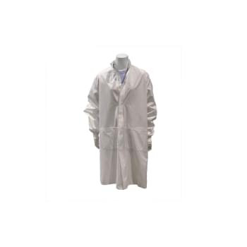 LAB COAT,WHITE,POLYESTER,SIZE SMALL