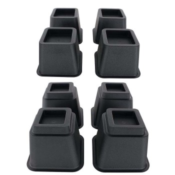 RISERS,BED,STACKABLE,3IN,DURABLE PLASTIC,NONSKID,4 PACK