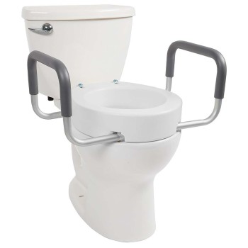 RISER,TOILET SEAT,3.5IN W/ARMS,USE WITH EXISTING SEAT,ELONGATED