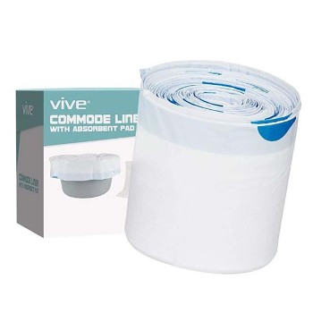LINERS,COMMODE,W/ABSORBENT PADS,UNIVERSAL SIZE,48 PACK