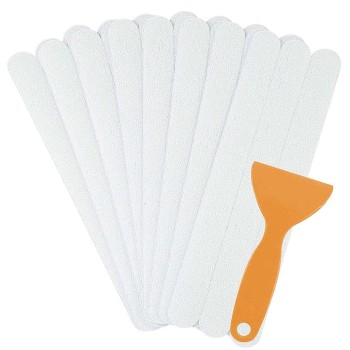 STRIPS,BATH,NONSLIP,7.5" X .75" PEEL AND STICK,24 PACK WITH PUTTY KNIFE