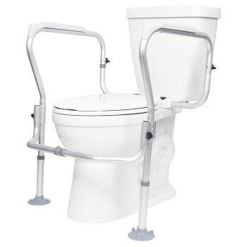FRAME,SAFETY,TOILET,W/CROSSBAR,26.5" WIDE NONSLIP RAILS,UP TO 300 LBS