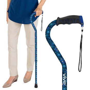 CANE,OFFSET,29IN-38IN,BLUE FLORAL,EACH