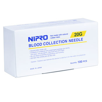 NIPRO NEEDLE,BLOOD COLLECTION,NM+21G25,21G X 1",100/BOX