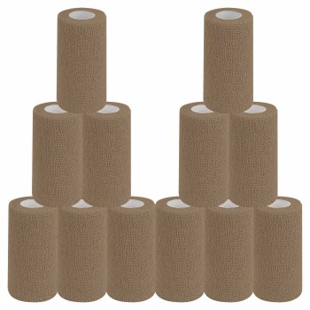 TAPE,COHESIVE TAN,H/T,4"X5YD,12/PACK