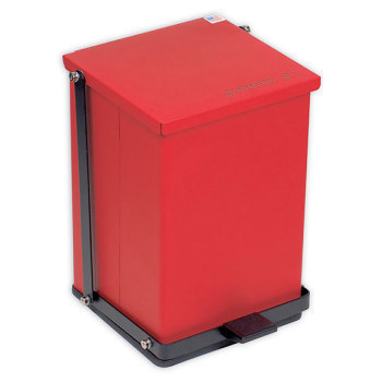 CAN,TRASH STEP-ON RED 32QT,EACH