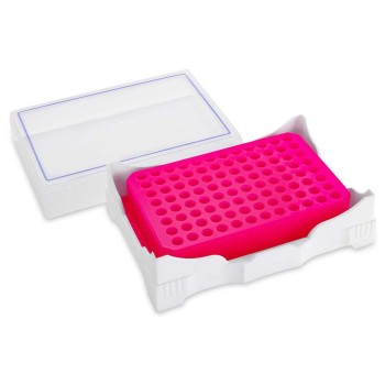 PCR COLD WORK RACK,SBS /ISBER FOOTPRINT,4°C,96 WELL FOR PCR,PURPLE TO PINK,2/PK