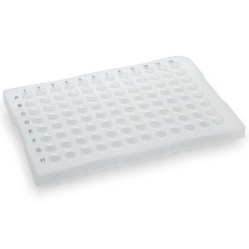 0.1ML 96-WELL PCR PLATE,HALF SKIRT,(ABI-STYLE),FLAT TOP,CLEAR,10/BX