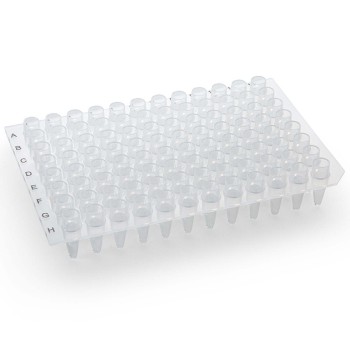 0.2ML 96-WELL PCR PLATE,NO SKIRT,CHIMNEY TOP,CLEAR,10/BX