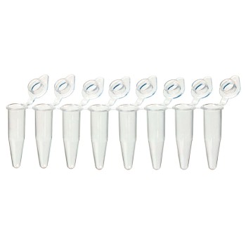 QUICKSNAP PCR 8-STRIP TUBES,0.2ML,PP,NATURAL,WITH INDIVIDUALLY ATTACHED FLAT CAPS,120/BX