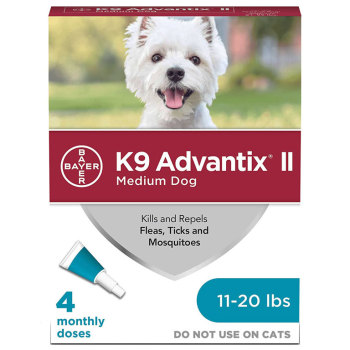PHV ADVANTIX II TEAL,DOG,11-20LB,4/CARD,6 CARDS