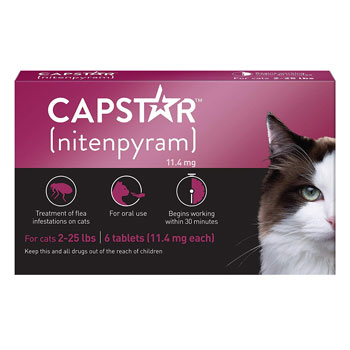 CAPSTAR,FOR CATS,2 TO 25 LBS,PURPLE LABEL (6 DOSE)