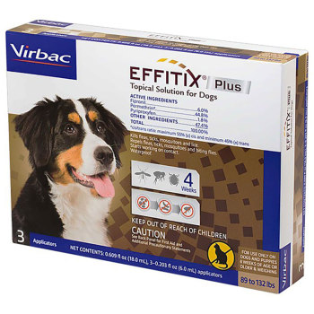EFFITIX PLUS FOR DOGS,BROWN,89 TO 132 LBS,3 DOSE