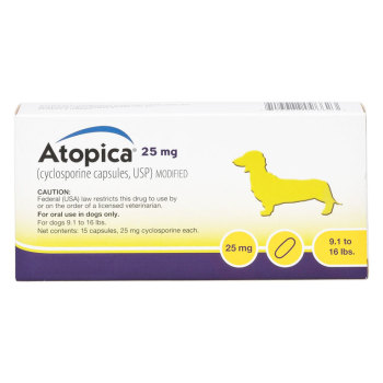 RXV ATOPICA,CANINE,9.1-16LBS,25MG,15 CAPSULES