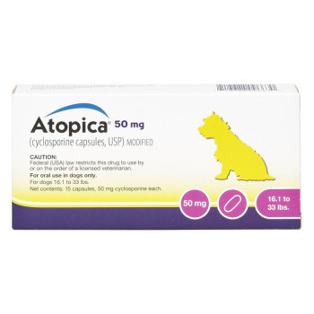 RXV ATOPICA,CANINE,16.1-33LB,50MG,15 CAPSULES