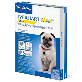 RX IVERHART MAX SMALL,VIRBAC,SOFT CHEW,(12.1-25LBS),6 MONTH