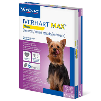 RX IVERHART MAX TOY,VIRBAC SOFT CHEW,(6-12 LBS),6 MONTH