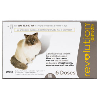 RXV, ZOETIS, REVOLUTION FOR CATS 15.1-22LBS, 6/PK