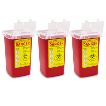 CONTAINER,SHARPS,1 QT,3/PACK