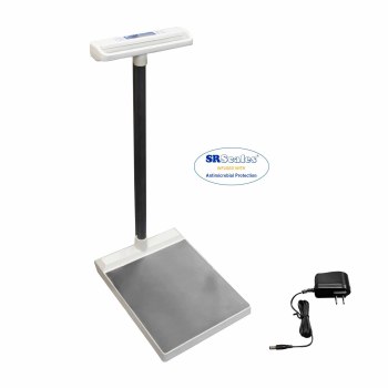 STAND-ON SCALE,15.75" X 18.5",PLATFORM,TOUCHLESS WEIGHING,ANTIMICROBIAL,AC ADAPTOR,EMR/BMI,1000 LB MAX,EACH