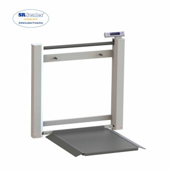 SELF STORING WALL MOUNT SCALE,24" X 30",PLATFORM,TOUCHLESS WEIGHING,ANTIMICROBIAL,BMI,EMR,AC,1000 LBS MAX,EACH