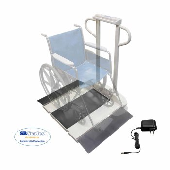 WHEELCHAIR/STAND-ON SCALE,28" X 28",PLATFORM,TOUCHLESS WEIGHING ANTIMICROBIAL,EMR/BMI,AC ADAPTOR,PORTABLE,1000 LBS MAX,EACH