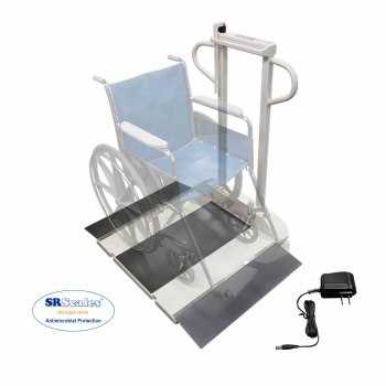 WHEELCHAIR/STAND-ON SCALE,28" X 28",PLATFORM,TOUCHLESS WEIGHING,ANTIMICROBIAL,EMR/BMI,HANDRAIL,AC ADAPTOR,PORTABLE,1000 LBS MAX,EACH