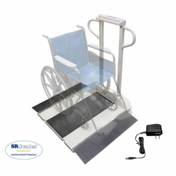 WHEELCHAIR/STAND-ON SCALE,28" X 32",PLATFORM,TOUCHLESS WEIGHING ANTIMICROBIAL,EMR/BMI,AC ADAPTOR,PORTABLE,1000 LBS MAX,EACH