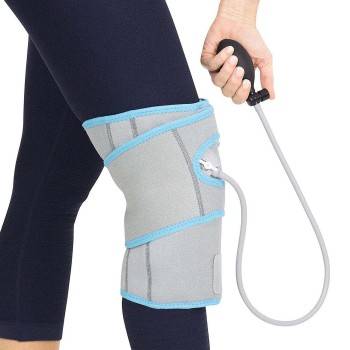 WRAP,ICE,COMPRESSION,KNEE,W/PUMP,3 HOT/COLD GEL PACKS,REVERSIBLE,UP TO 21"